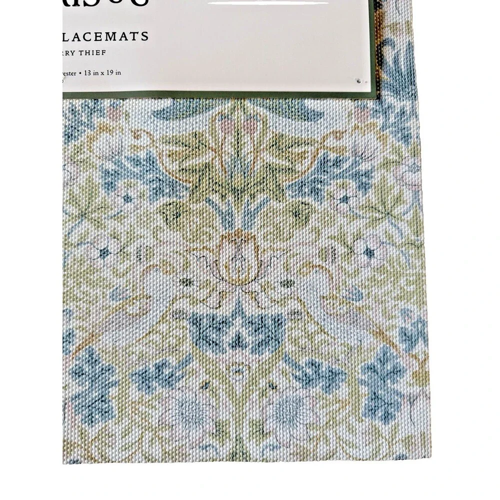 Morris & Co Strawberry Thief Placemats PVC Polyester Placemats Set of 8 Floral